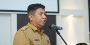 Asisten Bidang Ekonomi Pembangunan, Abdul Nazaruddin Maloho saat menyampaikan sambutannya dalam RDP. Foto : Istimewa