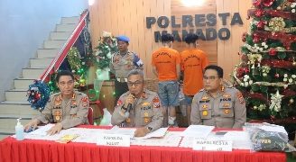 Kapolda Sulut Pimpin Press Conference Pengungkapan Kasus Jambret di Paal Dua Manado