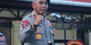 Kapolda Sulut Pimpin Apel Pemberangkatan 1 SSK Brimob BKO Polda Sulteng