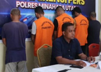 Polisi Amankan 5 Pria Pelaku Pencurian Ratusan Buah Valve di Kauditan