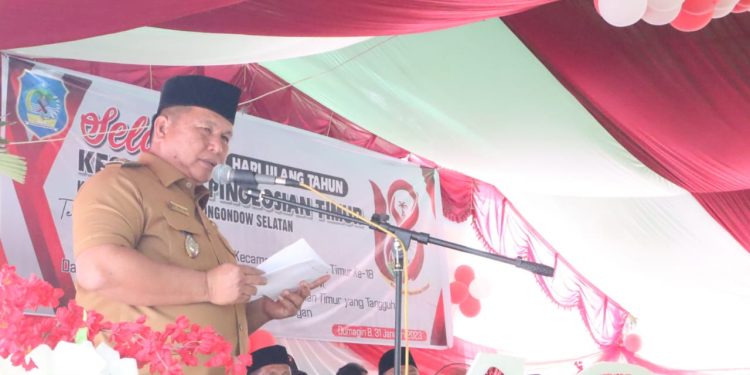 Didampingi Sekretaris TP-PPK, Wabup Bolsel Hadiri Acara HUT ke-18 Kecamatan Pintim
