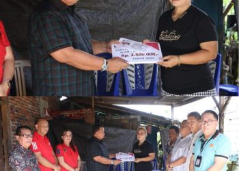 Dampak Bencana Alam, Wabup Serahkan Bantuan Pada Keluarga Korban di Desa Kembes