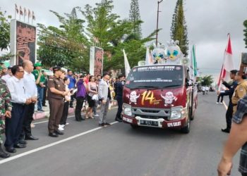 Tiba di Minahasa, Bendera Kirab Pemilu Bakal Kelilingi 25 Kecamatan