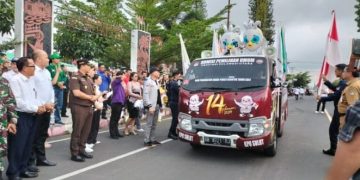 Tiba di Minahasa, Bendera Kirab Pemilu Bakal Kelilingi 25 Kecamatan