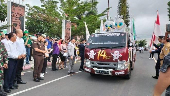 Tiba di Minahasa, Bendera Kirab Pemilu Bakal Kelilingi 25 Kecamatan