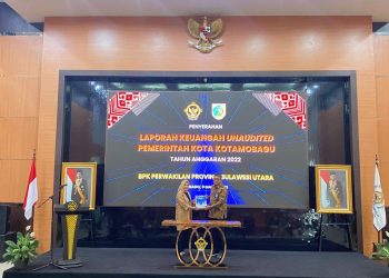 Tatong Bara Serahkan LKPD Unaudited ke BPK RI Perwakilan Sulut