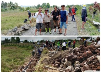 Tingkatkan Pertanian, Pemdes Walewangko Bangun Saluran Irigasi