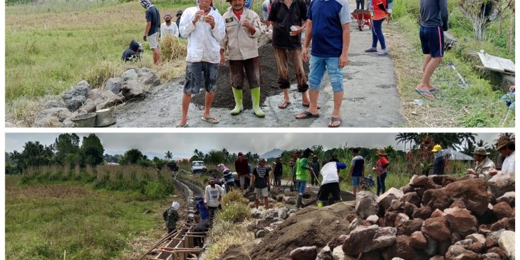 Tingkatkan Pertanian, Pemdes Walewangko Bangun Saluran Irigasi