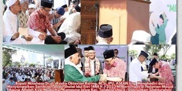 Hadiri Sholat Idul Fitri 1444 Hijriah di Kampung Jaton, Bupati ROR Apresisasi Umat Muslim
