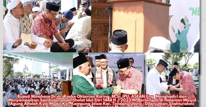 Hadiri Sholat Idul Fitri 1444 Hijriah di Kampung Jaton, Bupati ROR Apresisasi Umat Muslim