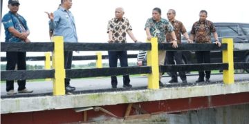 Bupati Tinjau Jembatan di Kecamatan Rawang Panca Arga
