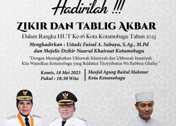 Dihadiri Ustadz Faisal, Pekan ini Pemkot Kotamobagu Akan Gelar Zikir dan Tabligh Akbar
