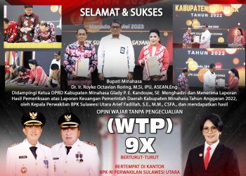 Pemkab Minahasa Raih WTP Ke-9 Berturut-Turut