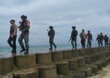 Sinergitas TNI dan Polri di Miangas, Lakukan Patroli Jaga Perbatasan Utara NKRI