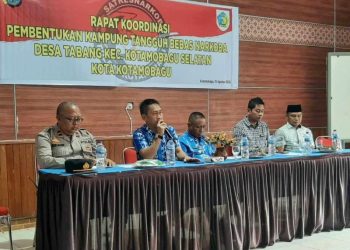 Kerjasama dengan Sat Res Narkoba Kotamobagu, Pemdes Tabang Gelar Rapat KTBN