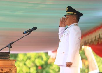 Nayodo Koerniawan Irup Penurunan Bendera Merah Putih HUT ke-78 RI