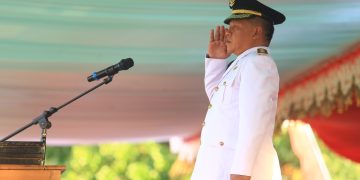 Nayodo Koerniawan Irup Penurunan Bendera Merah Putih HUT ke-78 RI