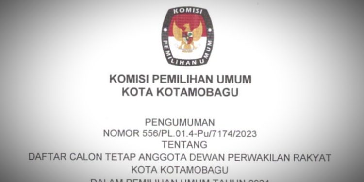 Resmi Diumumkan, Berikut DCT Calon Anggota DPRD Kotamobagu Dalam Pemilu 2024