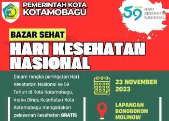 Besok Dinkes Kotamobagu Gelar Bazar Sehat di Lapangan Molinow