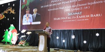 Pj Wali Kota Asripan Nani Hadiri Perayaan Natal ASN dan THL Pemkot Kotamobagu