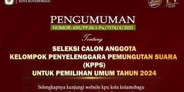 KPU Kotamobagu Umumkan Perekrutan KPPS Pemilu 2024