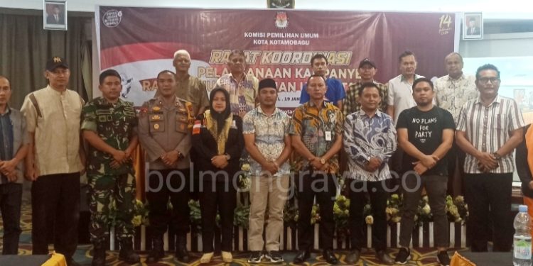 Asisten I Pemkot Kotamobagu Nasli Paputungan, Hadiri Rakor Rapat Umum Pemilu 2024