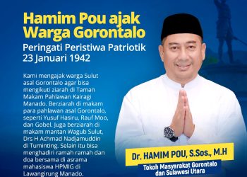 Hamim Pou Ajak Masyarakat Sulut Asal Gorontalo Peringati Peristiwa Patriotik 23 Januari 1942