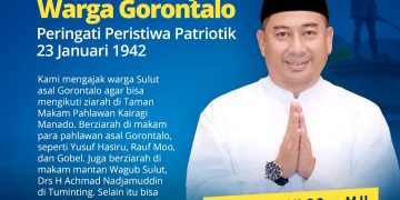 Hamim Pou Ajak Masyarakat Sulut Asal Gorontalo Peringati Peristiwa Patriotik 23 Januari 1942