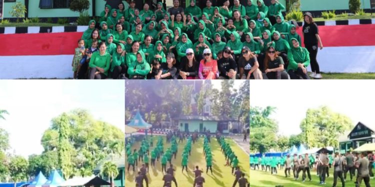 Jaga Kebugaran, Keluarga Besar Kodim 1303/Bolmong Gelar Senam Zumba
