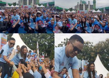 Hadiri Senam Gemoy di Kotamobagu, Simon Mantiri Bakar Semangat Massa Pendukung Prabowo-Gibran