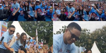 Hadiri Senam Gemoy di Kotamobagu, Simon Mantiri Bakar Semangat Massa Pendukung Prabowo-Gibran