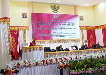 Bupati Limi Hadiri Sidang Paripurna HUT Bolmong ke-70