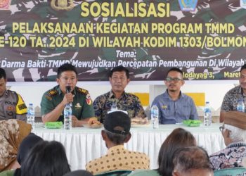 Matangkan Persiapan Program TMMD Ke-120, Kodim 1303/Bolmong Gelar Sosialisasi di Desa Modayag Tiga