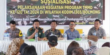 Matangkan Persiapan Program TMMD Ke-120, Kodim 1303/Bolmong Gelar Sosialisasi di Desa Modayag Tiga