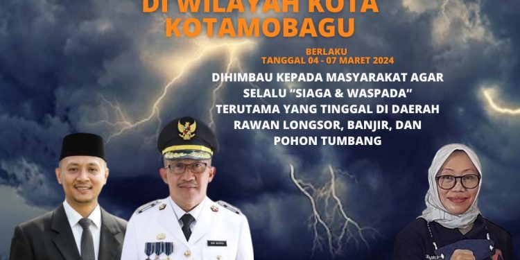Cuaca Ekstrem, BPBD Imbau Masyarakat Kotamobagu Tingkatkan Kewaspadaan