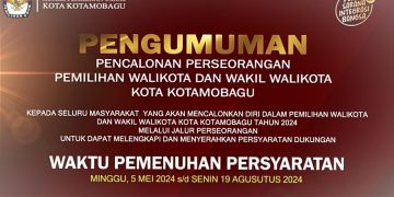 Diumumkan KPU, Berikut Persyaratan Dukungan Calon Perseorangan untuk Pilwako Kotamobagu 2024