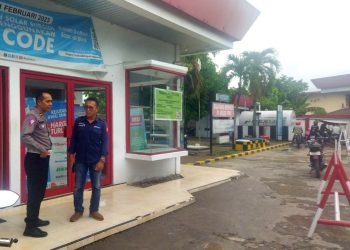 Antisipasi Kelangkaan BBM Jelang Idul Fitri, Sat Lantas Polres Kotamobagu Monitoring SPBU