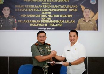 Program TMMD, Letkol Inf Fahmil Harris Teken PKS Pembangunan Jalan Desa Modayag Tiga