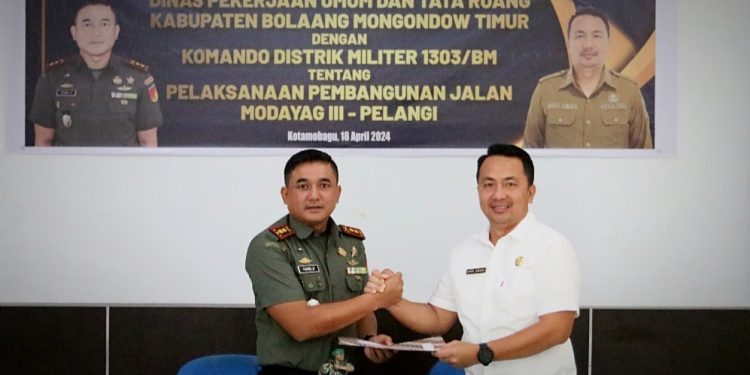 Program TMMD, Letkol Inf Fahmil Harris Teken PKS Pembangunan Jalan Desa Modayag Tiga