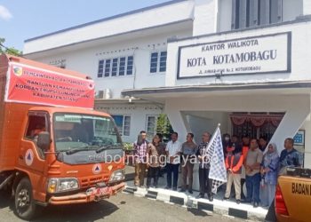 Pemkot Kotamobagu Salurkan Bantuan Kemanusiaan Bencana Erupsi Gunung Ruang Sitaro
