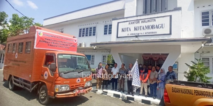 Pemkot Kotamobagu Salurkan Bantuan Kemanusiaan Bencana Erupsi Gunung Ruang Sitaro