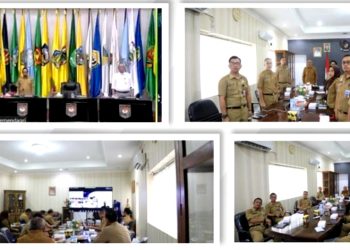 Dipimpin Mendagri, Pj Wali Kota dan TPID Kotamobagu Ikuti Rakor Pengendalian Inflasi Tahun 2024 Secara Virtual