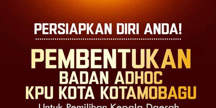 Pembentukan Badan Ad Hoc, KPU Kotamobagu Resmi Buka Rekrutmen PPK Pilkada 2024