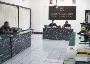 Kodim 1303/Bolmong Terima Kunjungan Tim Wasgiat Sopsad Mabes TNI AD