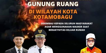 Dampak Sebaran Abu Vulkanik Gunung Ruang, BPBD Imbau Masyarakat Kotamobagu Gunakan Masker