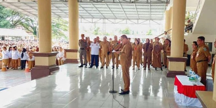 Bupati Limi Pimpin Apel Perdana Usai Cuti Idul Fitri 1445 H