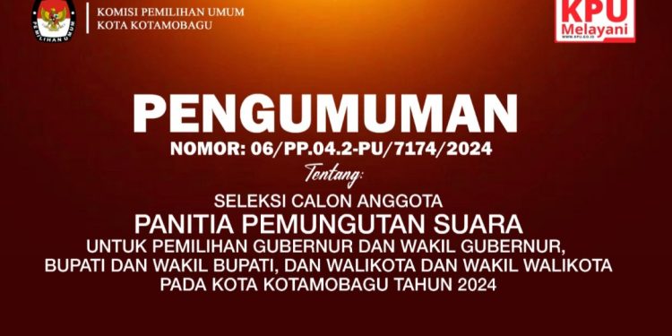 Buruan Daftar! KPU Kotamobagu Resmi Buka Rekrutmen PPS Pilkada 2024