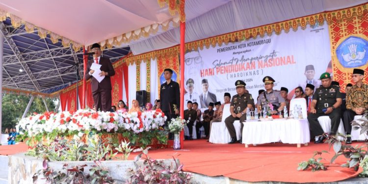Irup Peringatan Hardiknas di Kotamobagu, Asripan Nani Bacakan Pidato Mendikbudristek RI