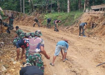 Semangat Kebersamaan Warnai Hari Pertama TMMD Kodim 1303/Bolmong di Kabupaten Boltim