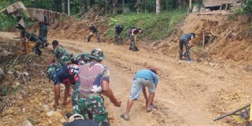 Semangat Kebersamaan Warnai Hari Pertama TMMD Kodim 1303/Bolmong di Kabupaten Boltim